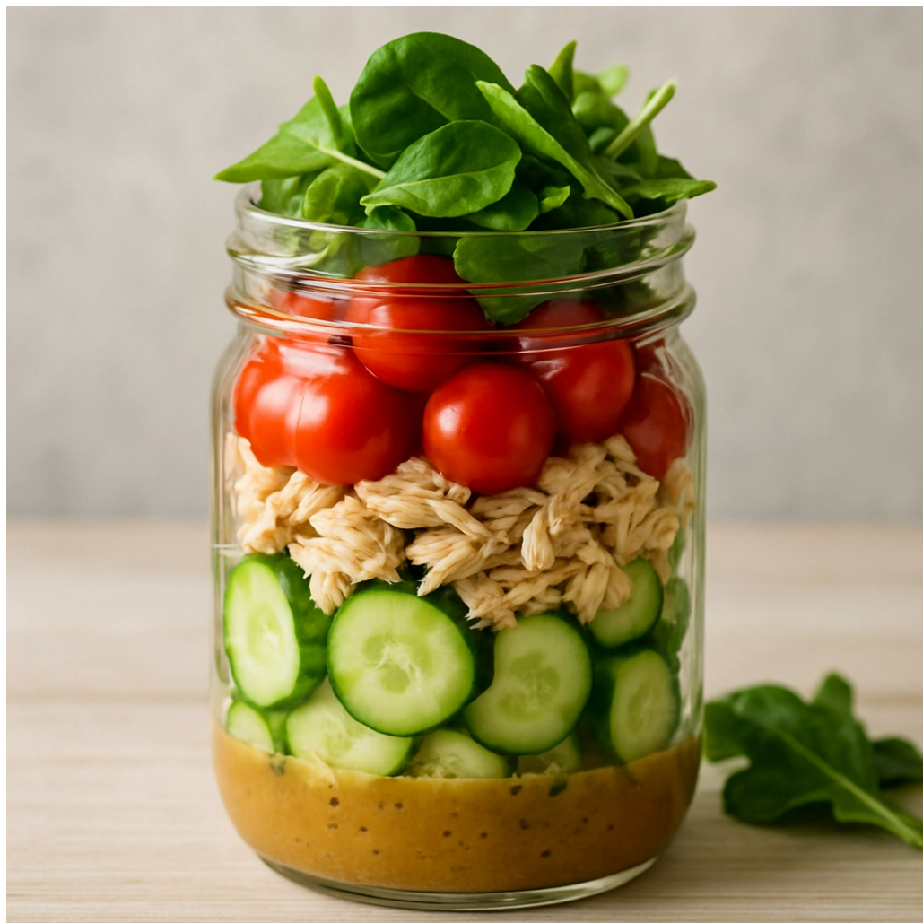 Salada de Pote Proteica Low Carb: O Almoço Fit Rápido que Vai Revolucionar Sua Dieta