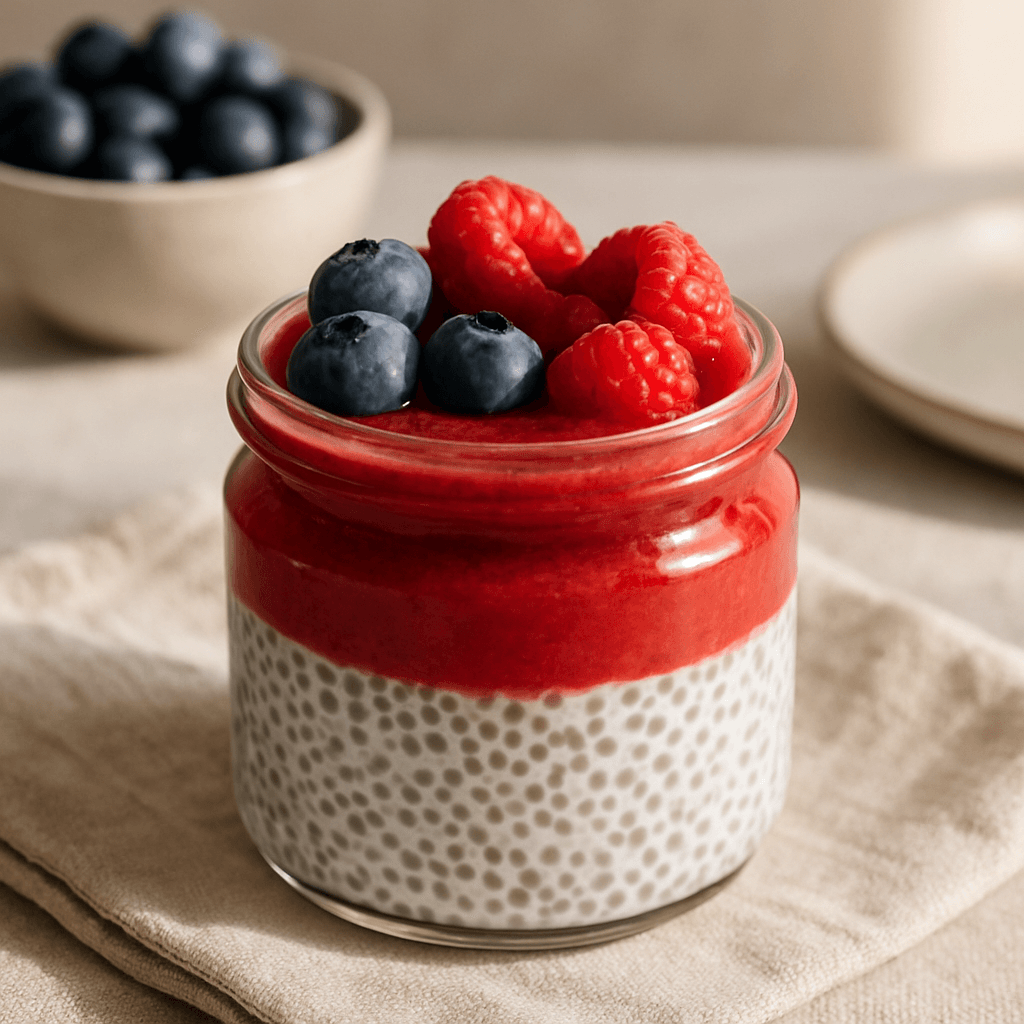 Pudim de Chia com Frutas Vermelhas: O Superalimento que Transforma Seu Café da Manhã e Sobremesa