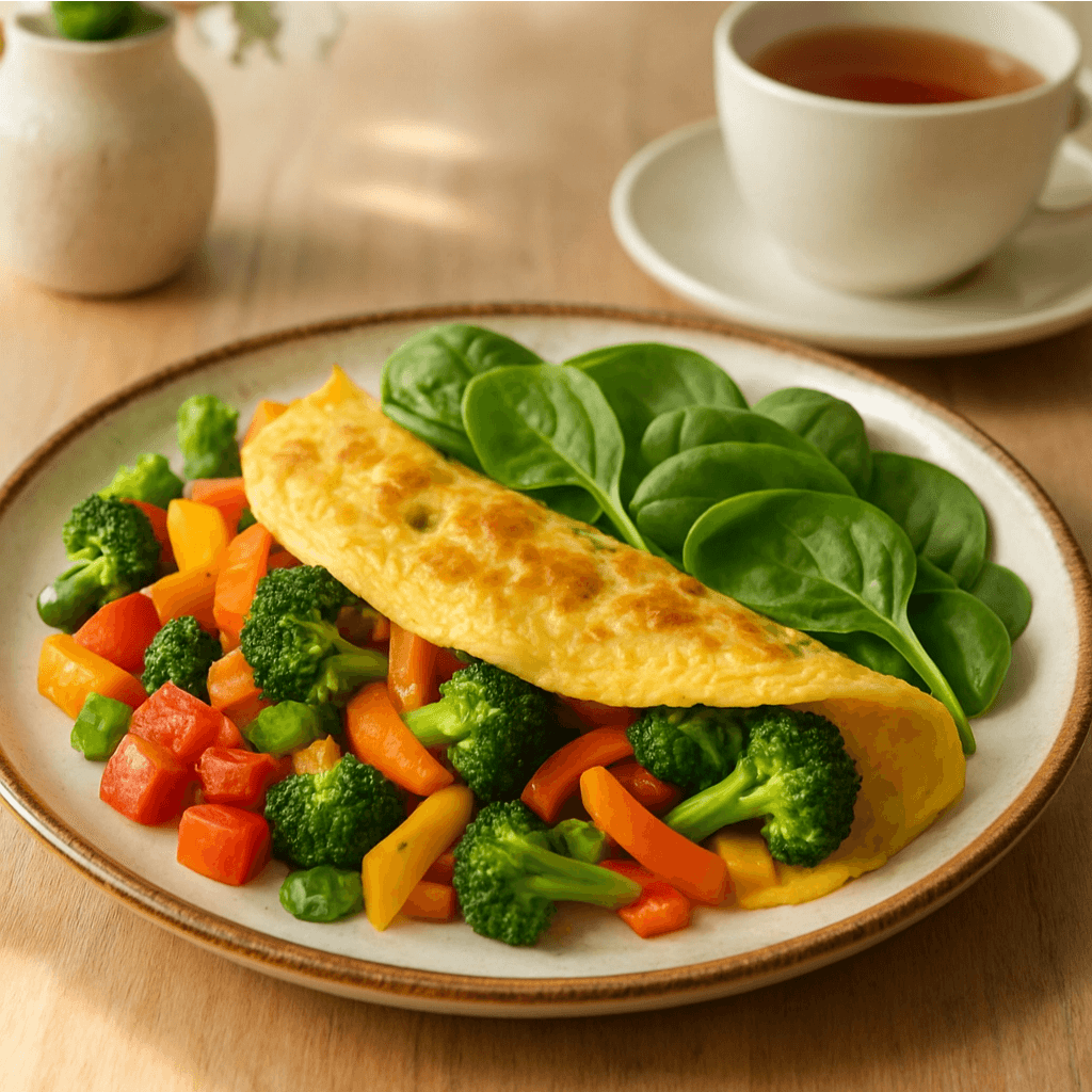 Omelete Fit com Legumes para Café da Manhã Proteico